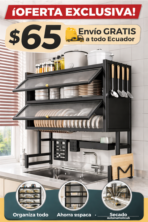 ORGANIZADOR Y ESCURRIDOR CON DOBLE VITRINA-ULTIMAS UNIDADES🔥